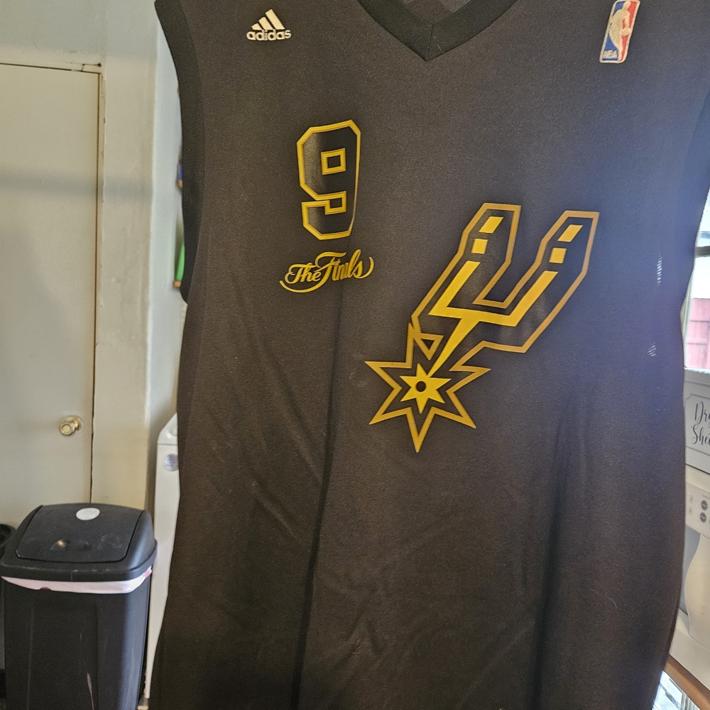 adidas Black Mesh Athletic Jersey with Metallic Accents